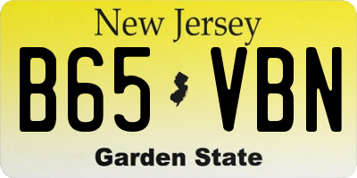NJ license plate B65VBN