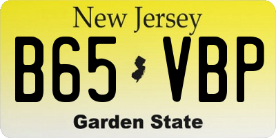 NJ license plate B65VBP