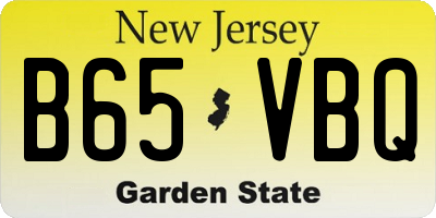 NJ license plate B65VBQ