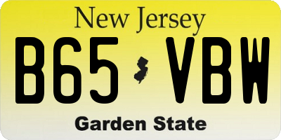 NJ license plate B65VBW