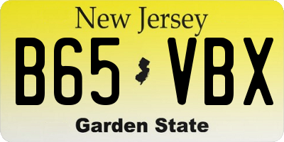 NJ license plate B65VBX
