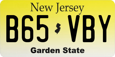 NJ license plate B65VBY