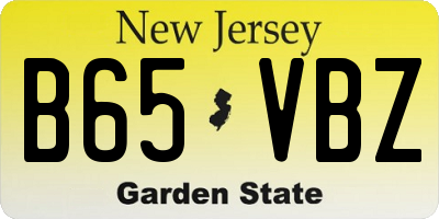 NJ license plate B65VBZ