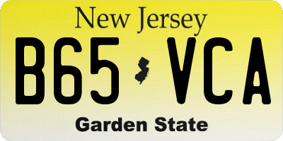 NJ license plate B65VCA