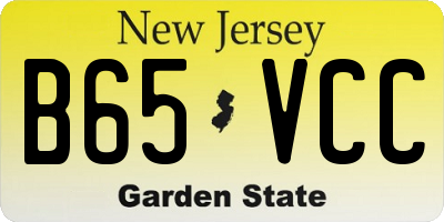 NJ license plate B65VCC