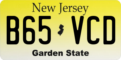 NJ license plate B65VCD