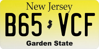 NJ license plate B65VCF