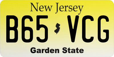 NJ license plate B65VCG