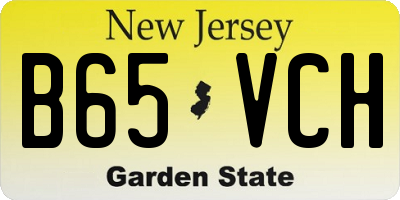 NJ license plate B65VCH