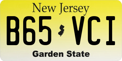 NJ license plate B65VCI