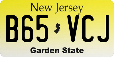 NJ license plate B65VCJ