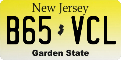 NJ license plate B65VCL