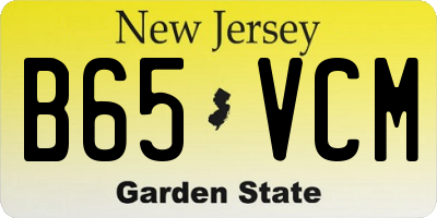 NJ license plate B65VCM