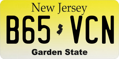 NJ license plate B65VCN