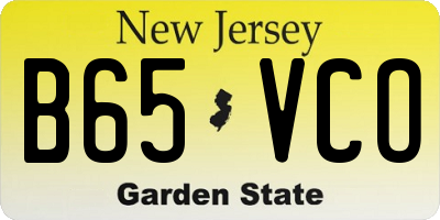 NJ license plate B65VCO