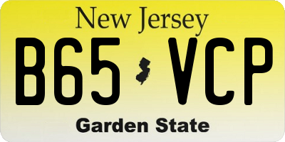 NJ license plate B65VCP
