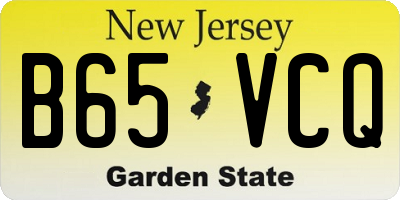 NJ license plate B65VCQ