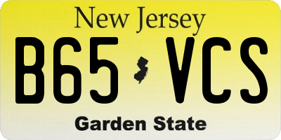 NJ license plate B65VCS