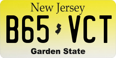 NJ license plate B65VCT