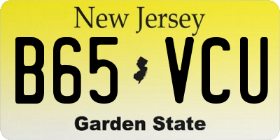 NJ license plate B65VCU