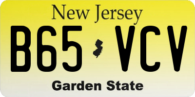 NJ license plate B65VCV