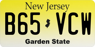 NJ license plate B65VCW