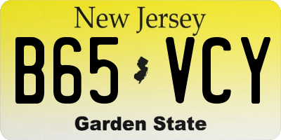 NJ license plate B65VCY