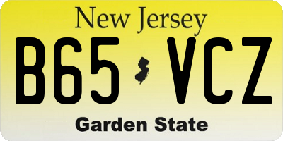 NJ license plate B65VCZ