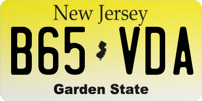 NJ license plate B65VDA