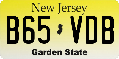 NJ license plate B65VDB