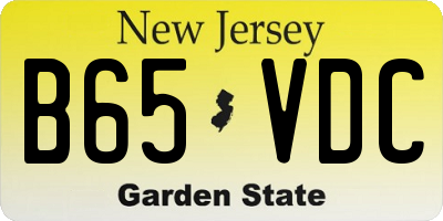 NJ license plate B65VDC