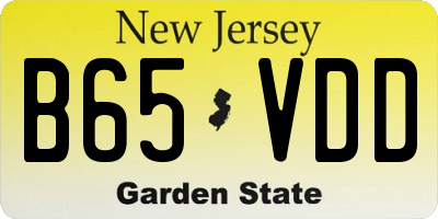 NJ license plate B65VDD