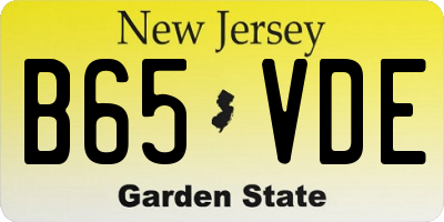 NJ license plate B65VDE