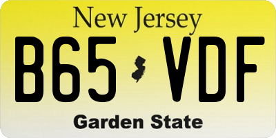 NJ license plate B65VDF