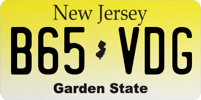 NJ license plate B65VDG