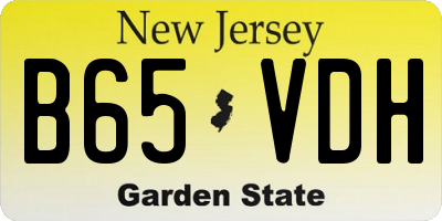 NJ license plate B65VDH