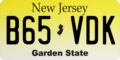 NJ license plate B65VDK