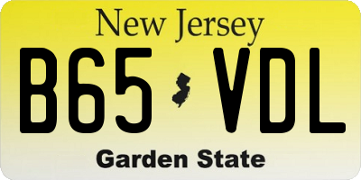 NJ license plate B65VDL
