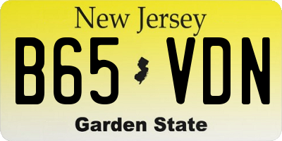NJ license plate B65VDN