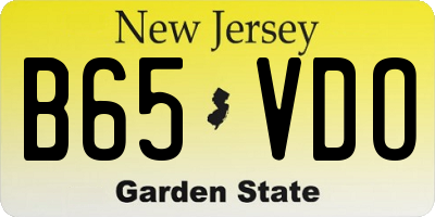 NJ license plate B65VDO