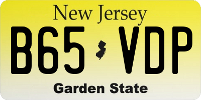 NJ license plate B65VDP