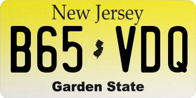 NJ license plate B65VDQ