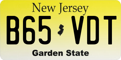 NJ license plate B65VDT