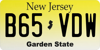 NJ license plate B65VDW