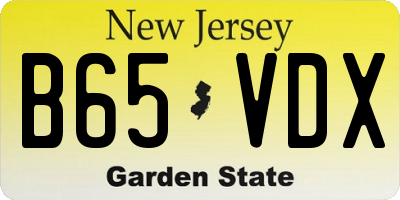 NJ license plate B65VDX