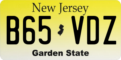 NJ license plate B65VDZ