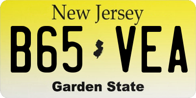 NJ license plate B65VEA