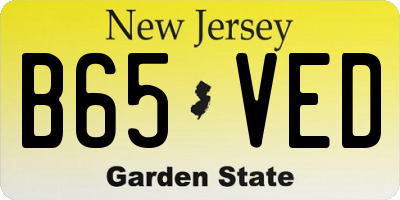 NJ license plate B65VED