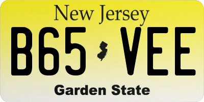 NJ license plate B65VEE