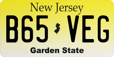 NJ license plate B65VEG